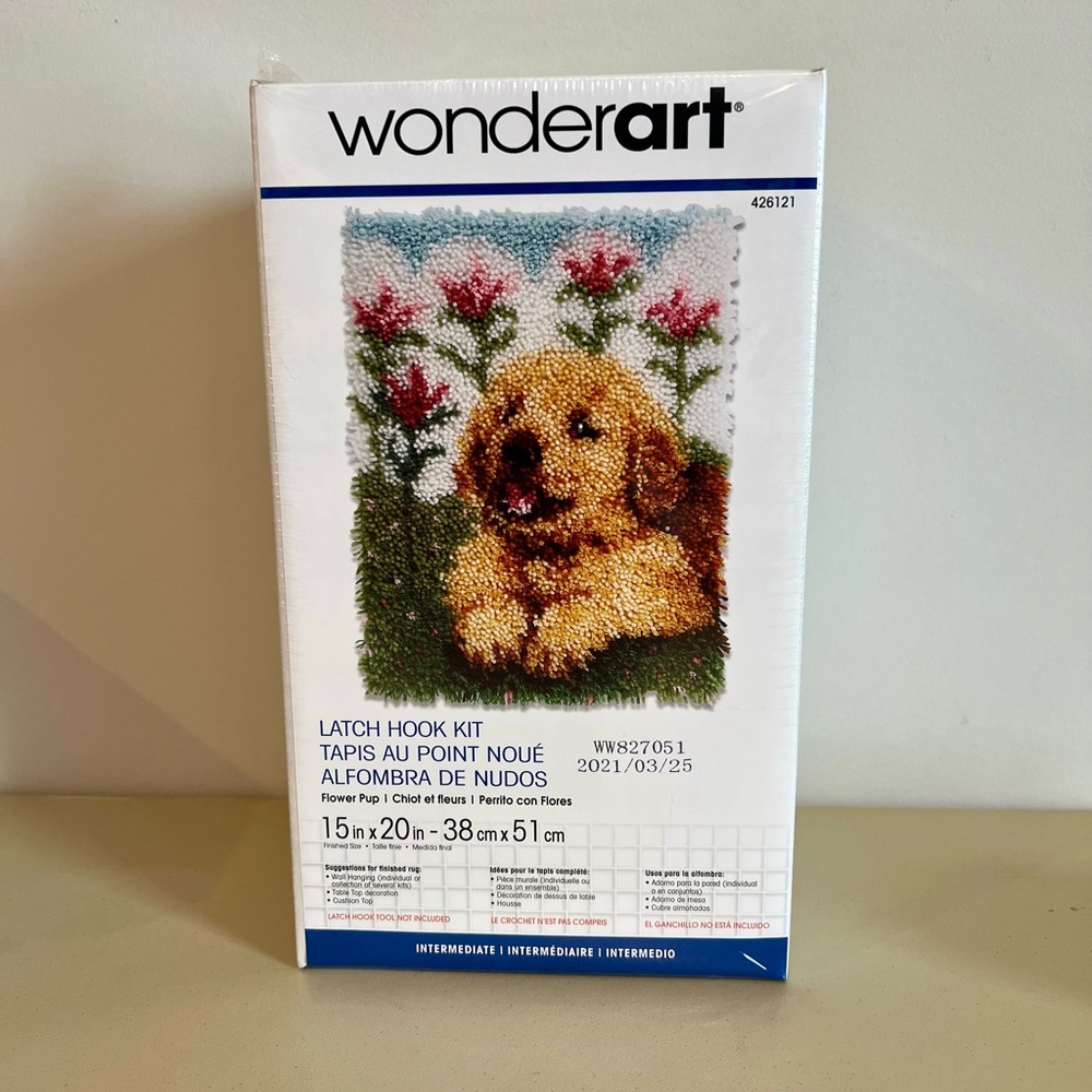 Wonderart Flower Pup Latch Hook Kit